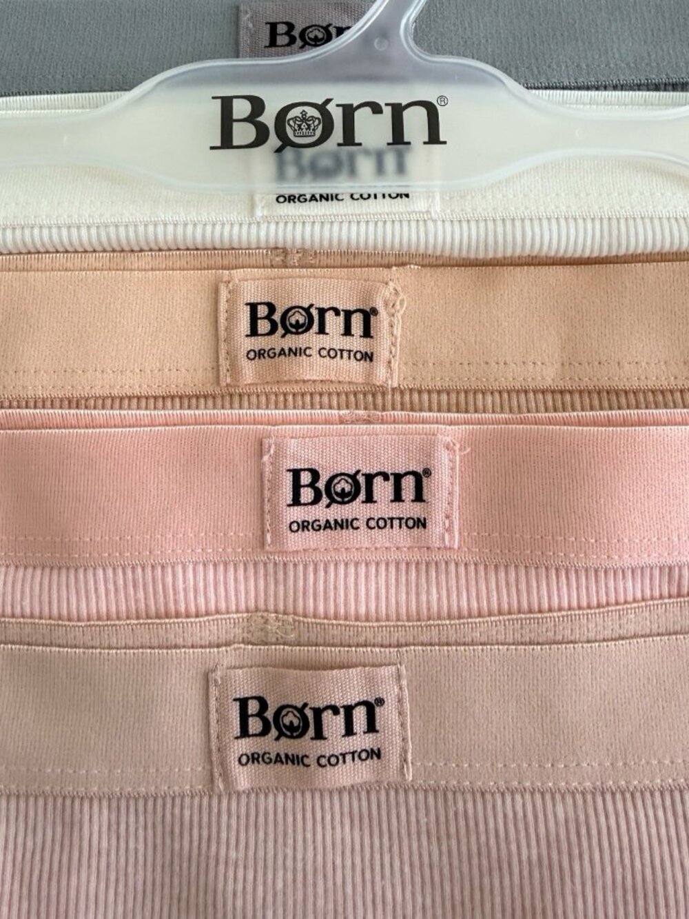 Born Women Organic Ribbed Cotton Briefs Underwear Panties Coastal Pastels Sz L